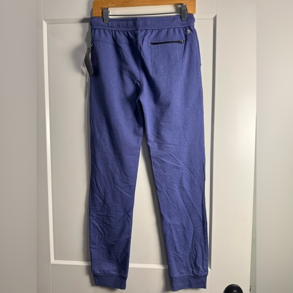 Zella Blue Track Pants with Elastic Waistband joggers back zip pocket - Picture 3 of 7